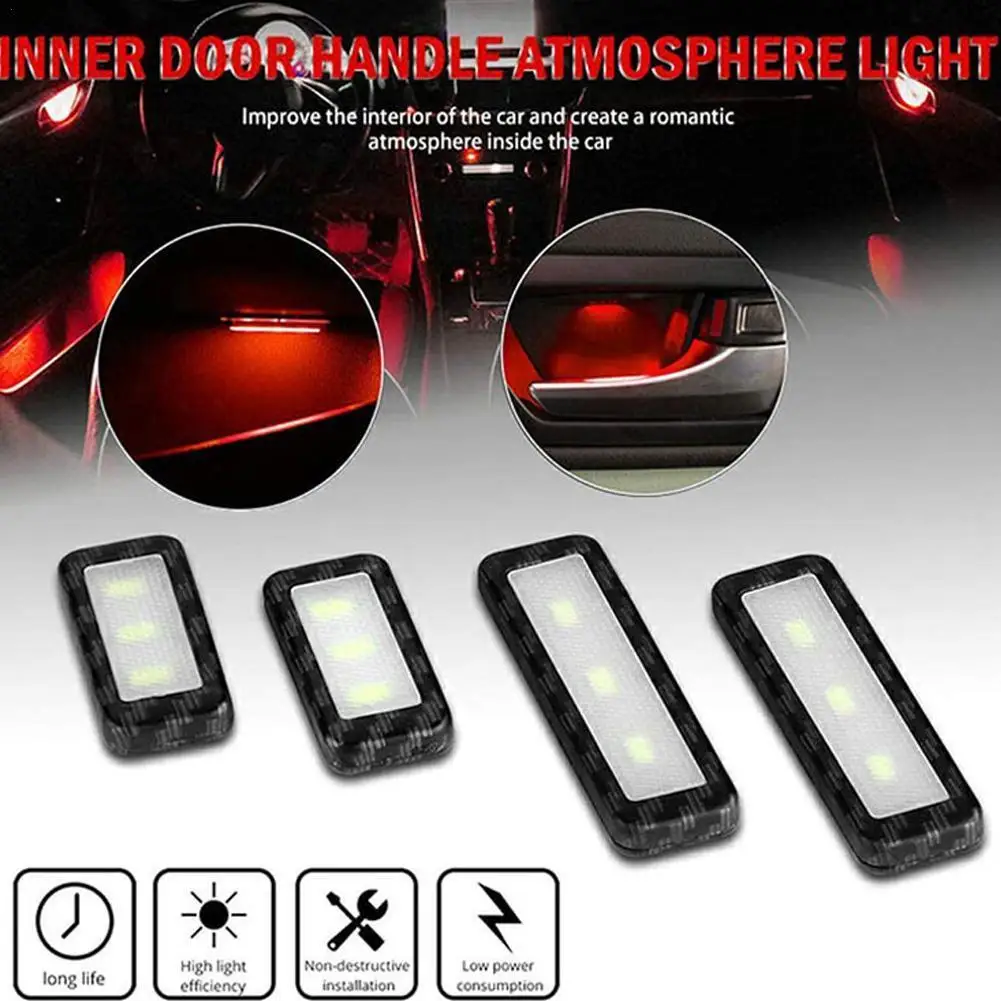 

Car Interior LED Lights 4 Pcs Interior Door Handle Lighting Car Styling LED Car Interior Universal Atmosphere Light Lamp