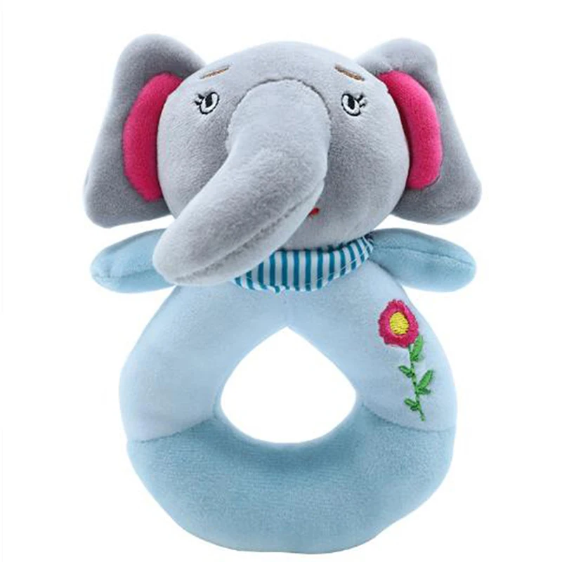 

Newborn Baby Rattle Plush Stuffed Toy Hand Grasp Teethers Cute Cartoon Animal Handbell Ring Infant Stroller Toy Gift