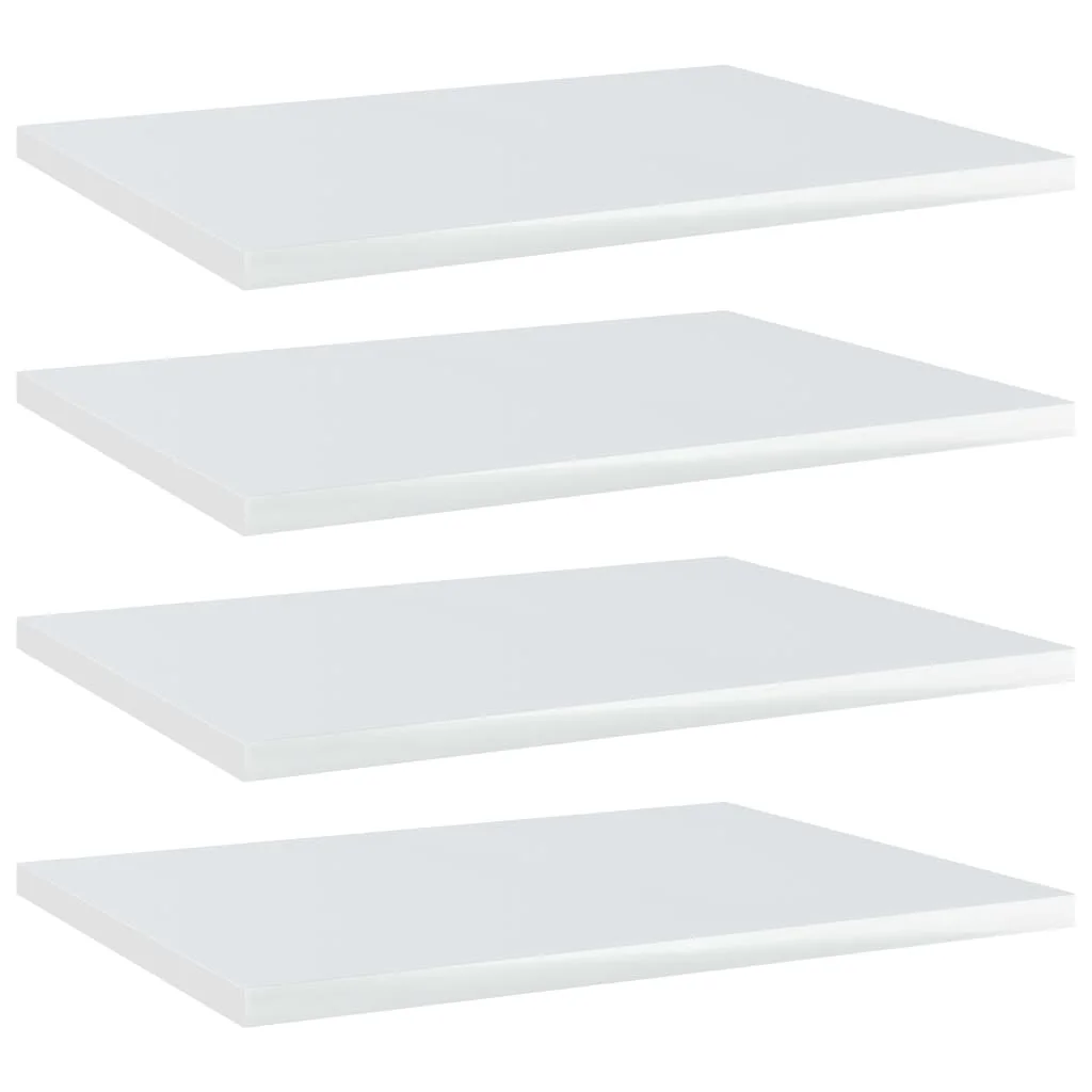 

Bookshelf Boards 4 pcs High Gloss White 15.7"x11.8"x0.6" Chipboard