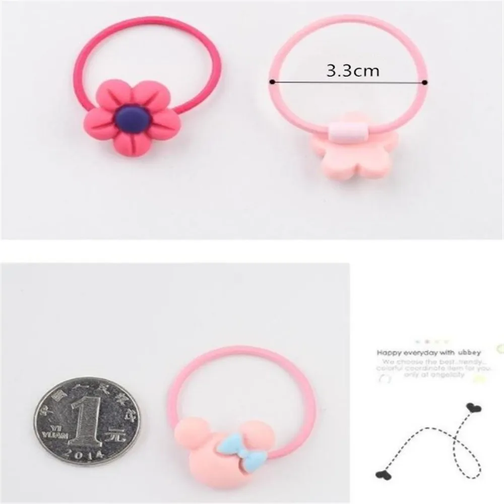 

100pcs Colorful Candy Cartoon Rubber bands for Girls Baby Child Hair Holders Elastics Headwear High Quality dropshipping
