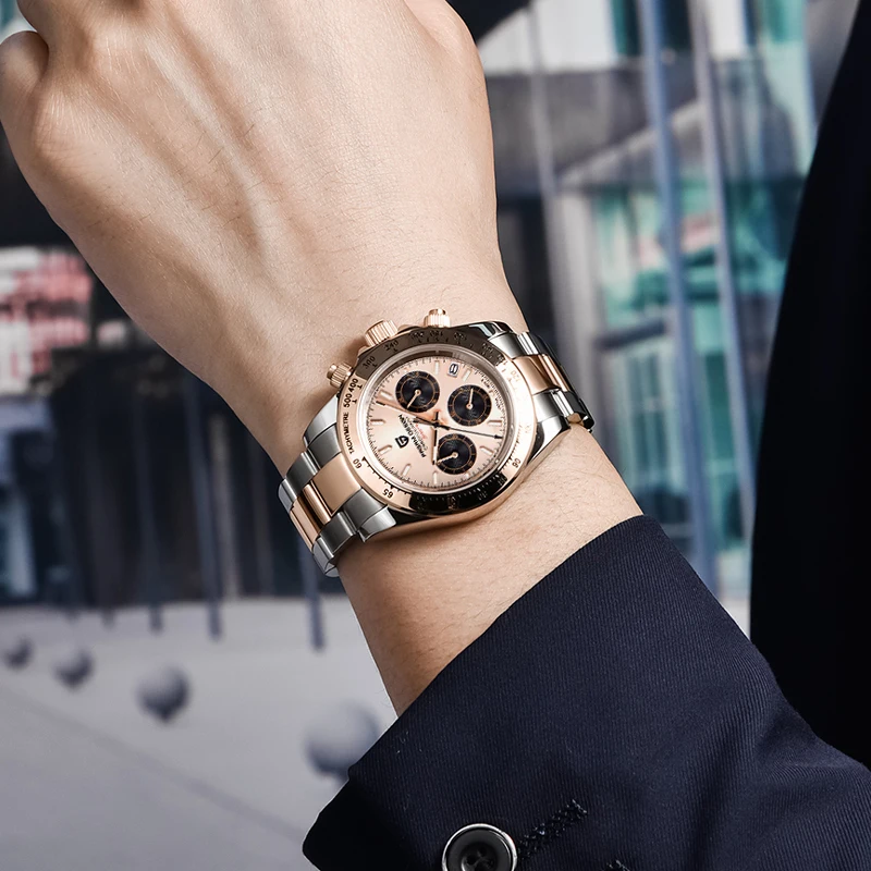 Мужские наручные часы PAGANI Роскошные автоматические кварцевые с хронографом