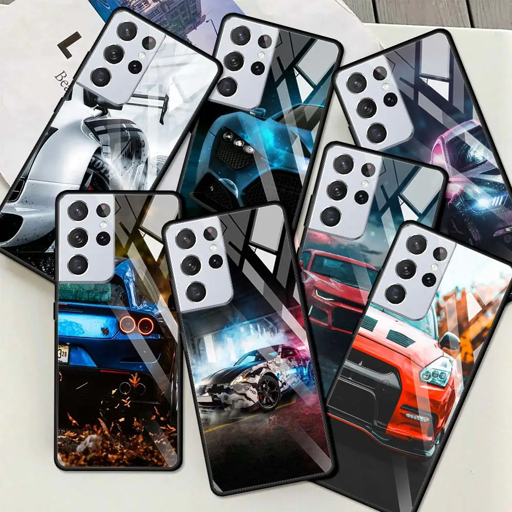 

Cool Sports Cars Case For Samsung Galaxy S20 FE S21 S10 S9 S8 Plus Note 20 Ultra 10 Lite 9 Tempered Glass Phone Cover