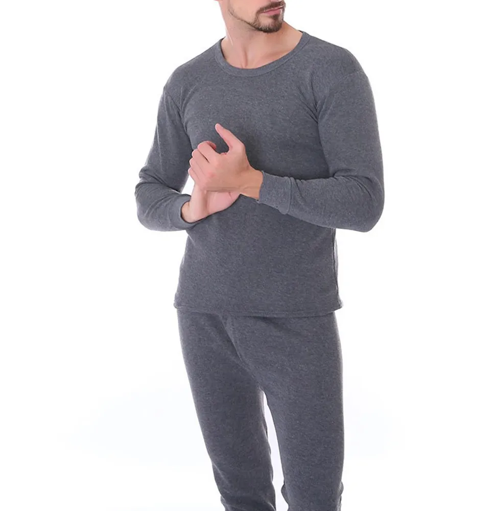 

Long Johns Men Winter Thermo Underwear Sets Fleece Lined Cotton Thermal Long Top Bottom Underwear Set Winter Sleepwear A50