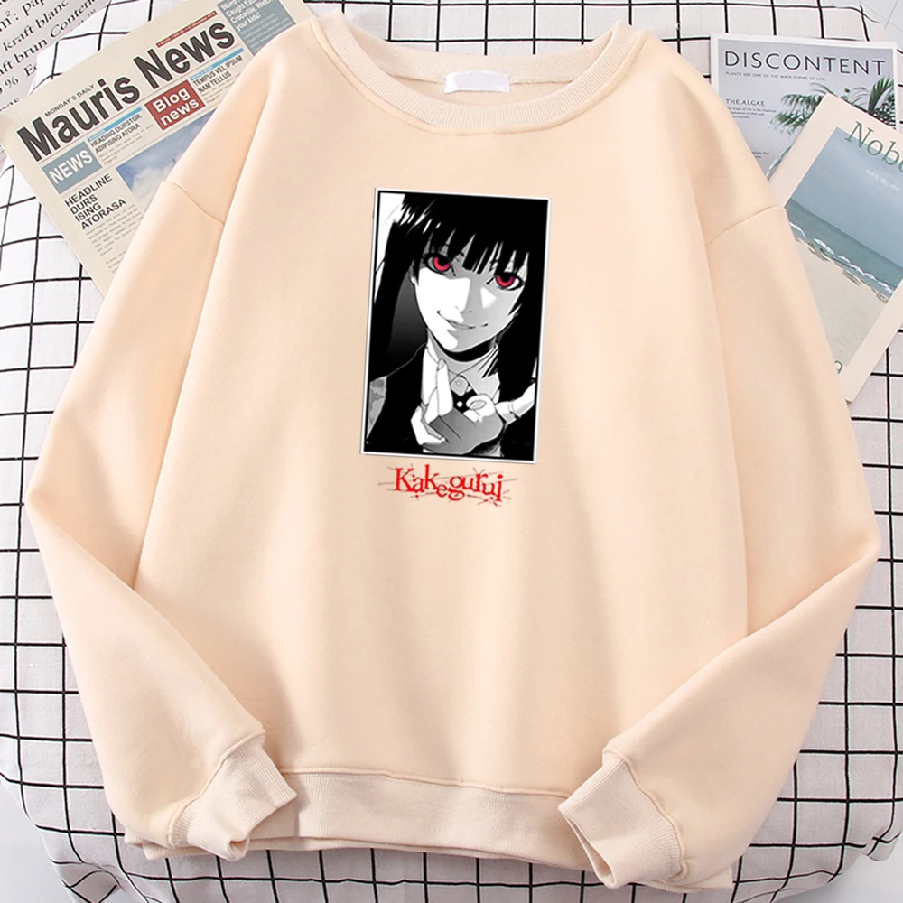 

Мужской свитер аниме Kakegurui Jabami Yumeko принт с длинным рукавом Мужской О-образный вырез Повседневный оверсайз Moletom Флисовая теплая Женская толс...