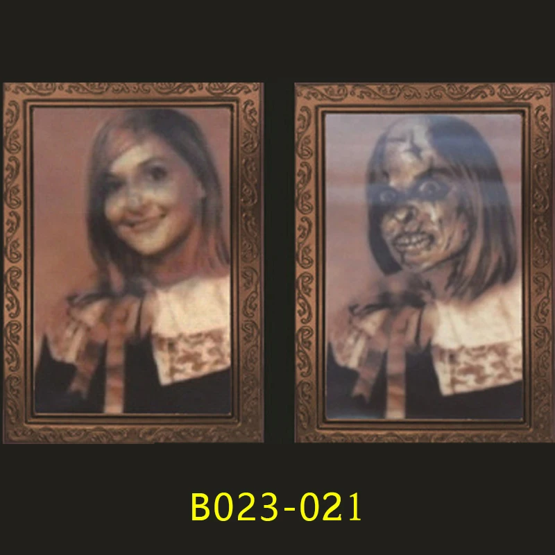 B023-021 Страшный Хэллоуин бар дом с привидениями 3D Изменение лица художественная картина рамка сценическое украшение реквизит гостиная живопись Fd - Цвет: B023-021