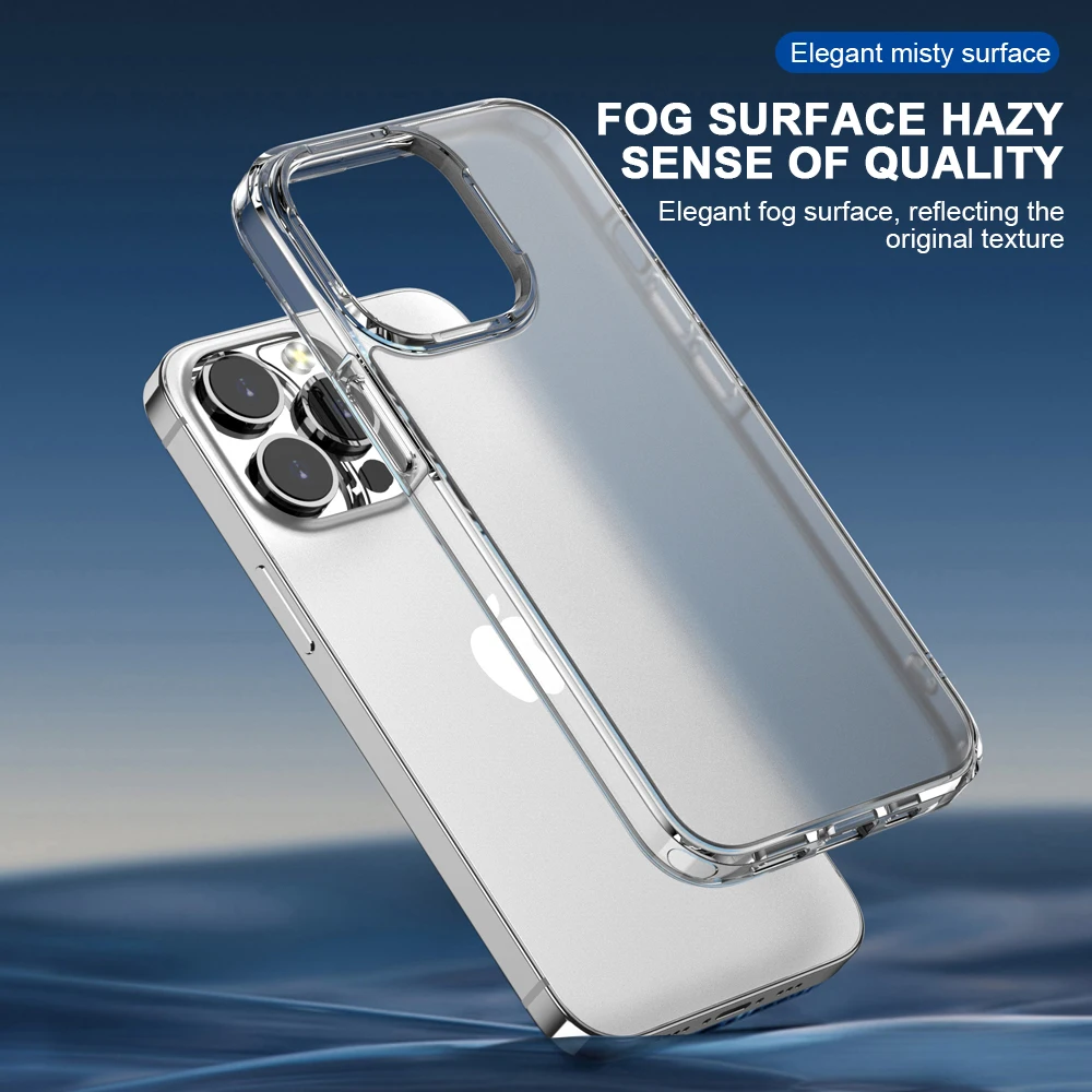 

Back Transparent Matte Phone Case For iPhone 13 12 11 Pro Max 13mini High Hardness Acrylic Cover For iPhone 7/8 Plus Xs Max Xr