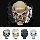 3D металлическая наклейка в виде черепа, металлический сплав, автомобильная наклейка, наклейка на мотоцикл и велосипед, 3D наклейка на велосипед, крутая наклейка в виде черепа с костяной головой