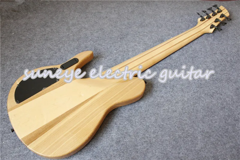 Китайская натуральная древесина Fodera 7 струн электрическая бас гитара Шея через