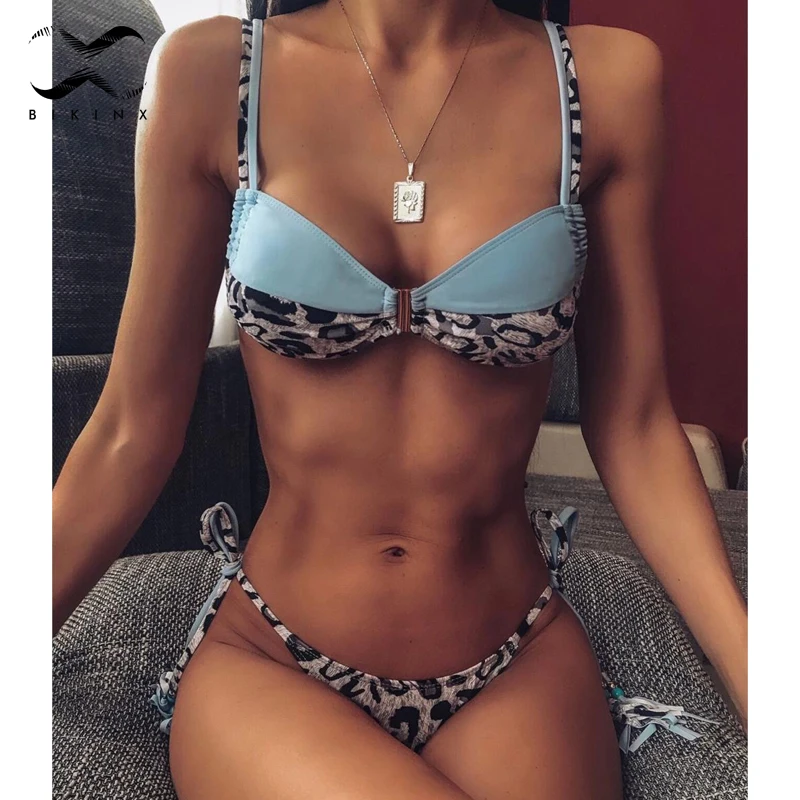 Сексуальное бикини с леопардовым принтом 2019 стринги женские купальники высоким