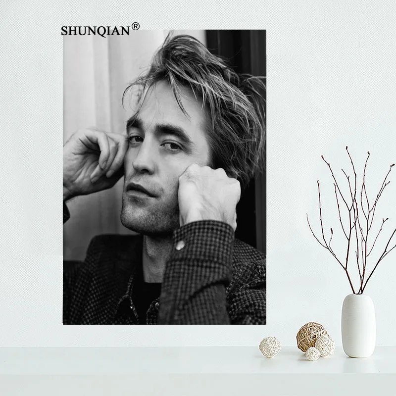 

Custom Canvas Wall Decor Actor Robert Pattinson Poster Cloth Fabric Posters And Prints Home Painting 40x60cm,50x75cm,60x90cm