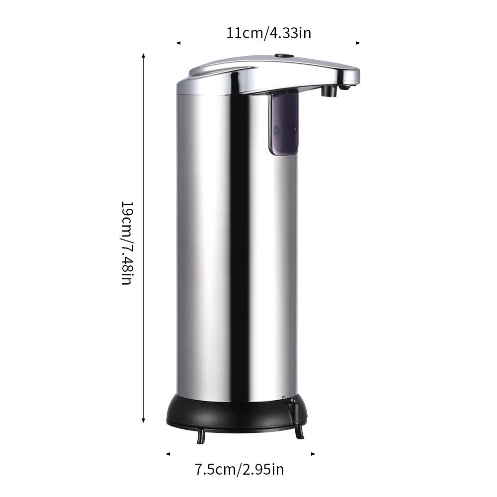 

250ml Stainless Steel Automatic Soap Dispenser Handsfree Automatic IR Smart Sensor Touchless Soap Liquid Dispenser