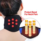 Турмалиновый неопреновый бандаж для поддержки шеи, магнитная терапия, самонагревающийся магнит для шеи, защитный ремешок для боли в шее