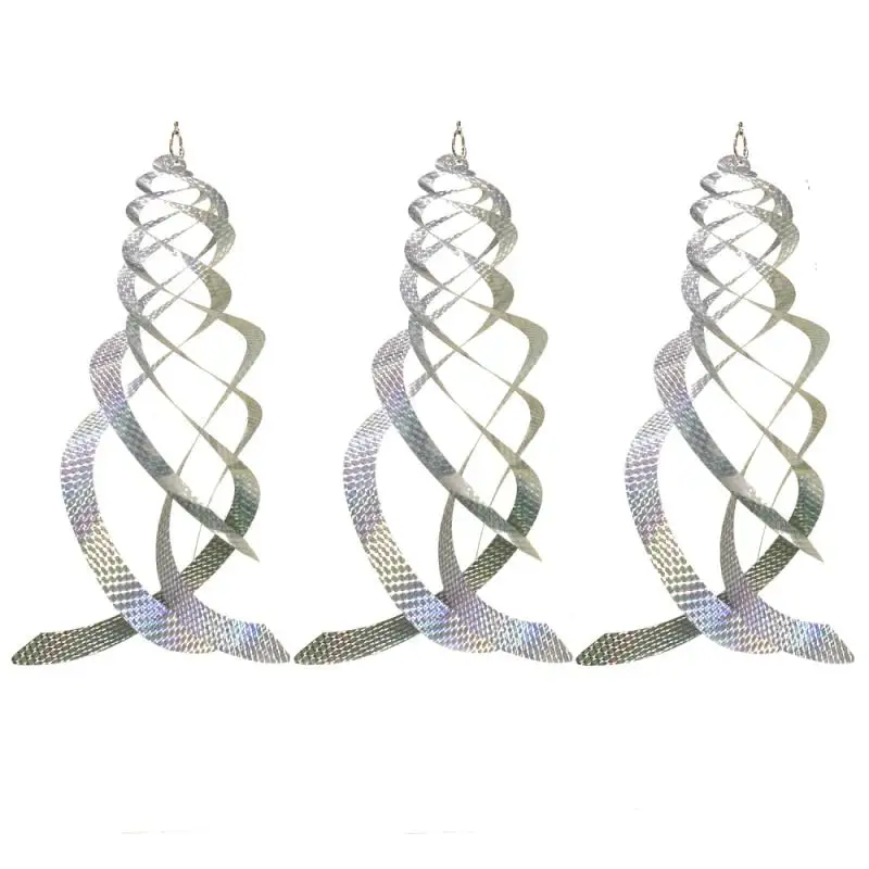 3 шт. Портативный птица репеллент спираль отражатели Серебряная майлара вертушка