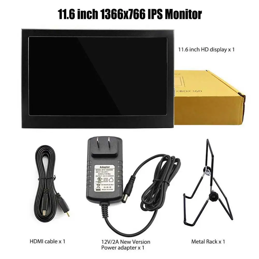 11.6 1366x768 10," 1280x800 HD ЖК-экран Встроенный динамик для Raspberry Pi 3 Model B+ 3B 2B B+ с интерфейсом VGA/HDMI - Цвет: 11.6 1366x768