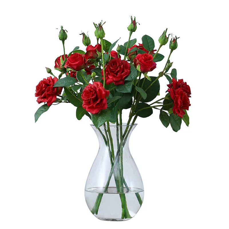 

Rose Flower Bouquet Vintage Silk Lifelike Fake Flower Wedding Flower Indoor Party Festival Supplies Home Hotel Photography Gift