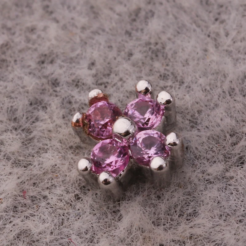 Sellsets 1 Piece 16g new arrival green pink blue CZ tiny flower women ear daith tragus rook helix piercing studs jewelry | Украшения и