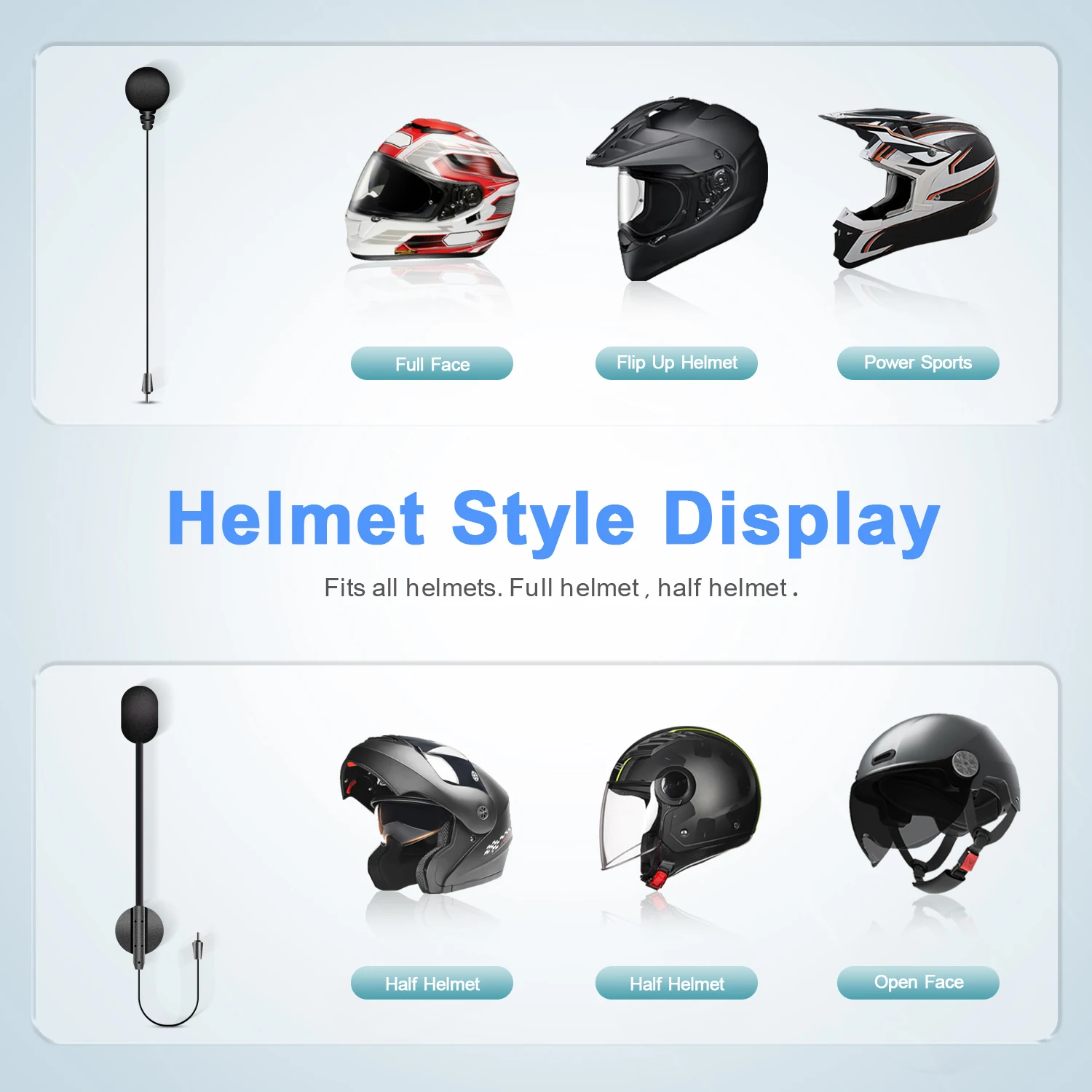 Фото Fodsports 2 шт. FX8 шлем домофон мотоцикл Bluetooth шлем гарнитура 8 Rider 1000 м мото домофон Intercomunicador FM радио №5