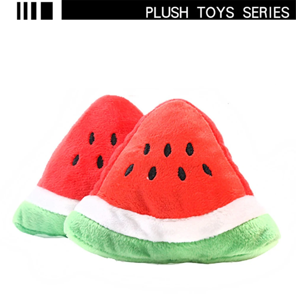 Забавный питомец моделирование фрукты еда плюшевые звуковые игрушки для щенка