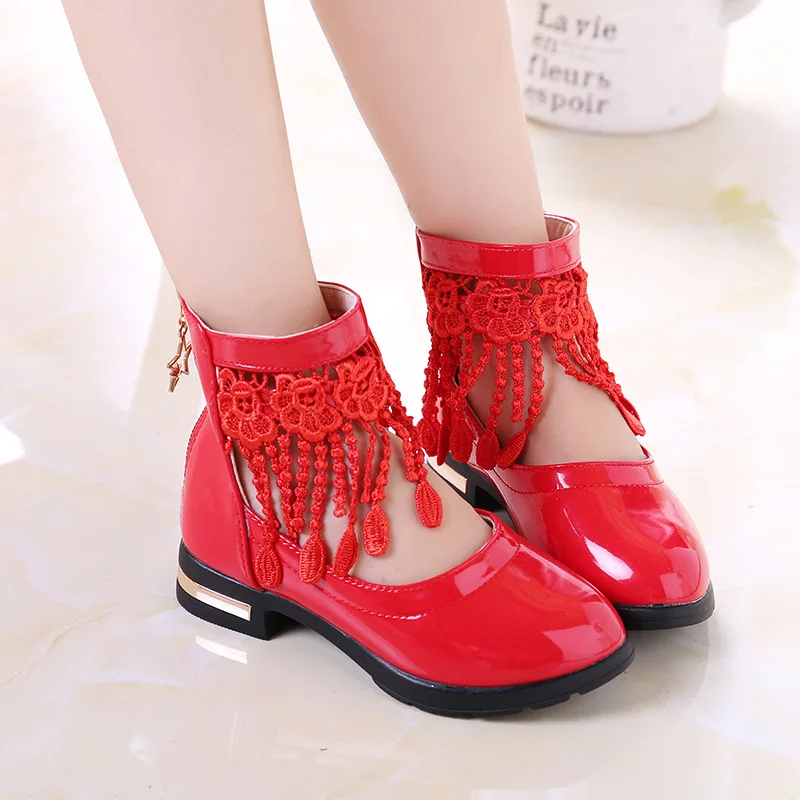 Кожаные туфли для девочек Новинка весна осень 2020 принцессы обувь выступлений и