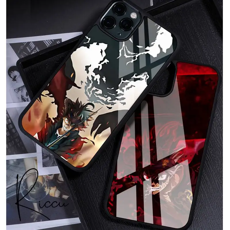 Резиновый чехол для телефона с рисунком черного клевера iPhone 12 11 Pro Max XS 8 7 6 6S Plus X 5S SE