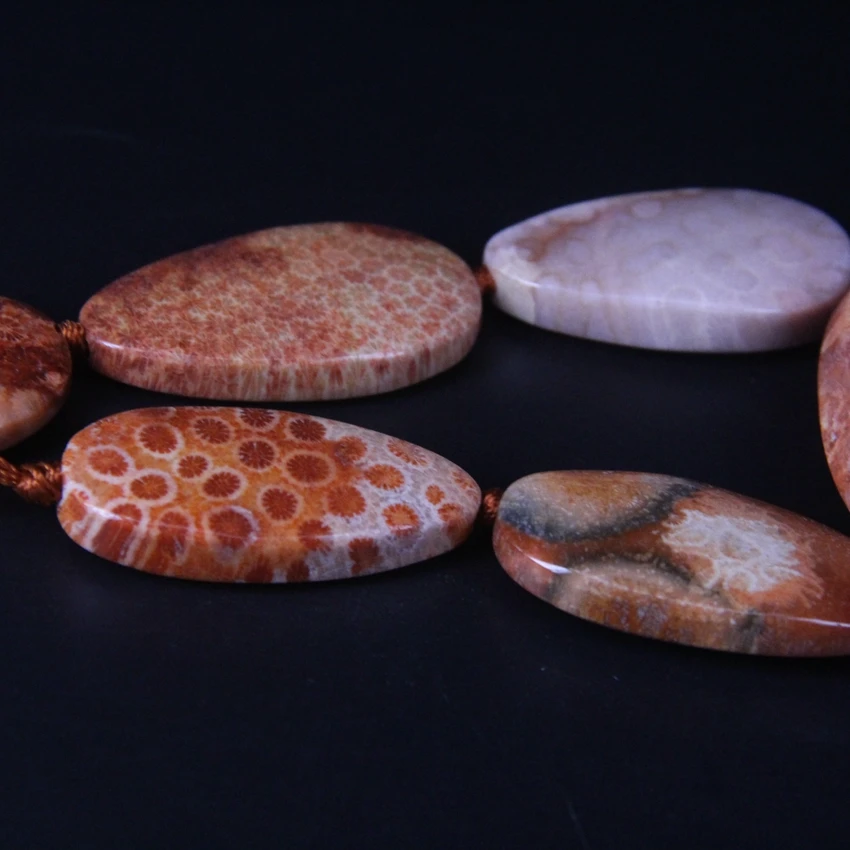 8-9 шт./нитка большие бусины из натурального оранжевого коралла Гладкие