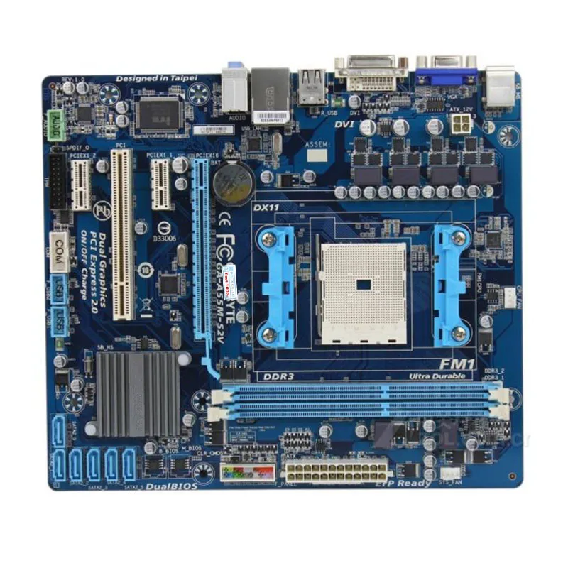 Для Gigabyte GA-A55M-S2V компьютера USB2.0 SATAII материнская плата FM1 DDR3 A55 настольная |