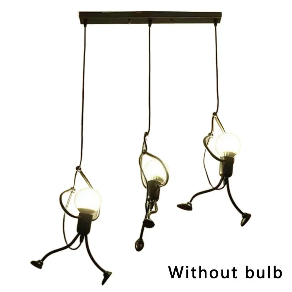 Candelabro de hierro para decoración de la sala de estar, lámpara Led de techo con diseño de villanas y muñecos de dibujos animados para el hogar