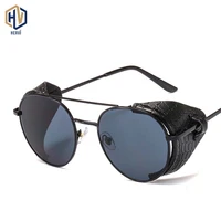 fashion steampunk sunglasses brand design round shades men women vintage punk sun glasses uv400 eyewear oculos de sol
