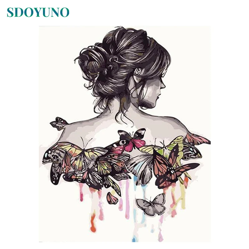 

SDOYUNO 60x75cm Paint By Numbers On Canvas Figure DIY Coloring By Numbers Kits For Adult Frameless Digital Painting Unique Gift