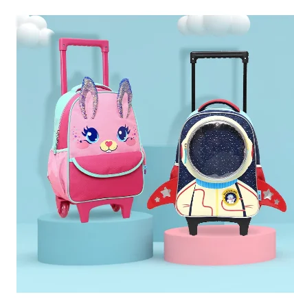 Картонная детская школьная сумка-тележка с колесами для мальчиков, Детский чемодан, сумка-тележка для малышей с колесами, Детский чемодан д...