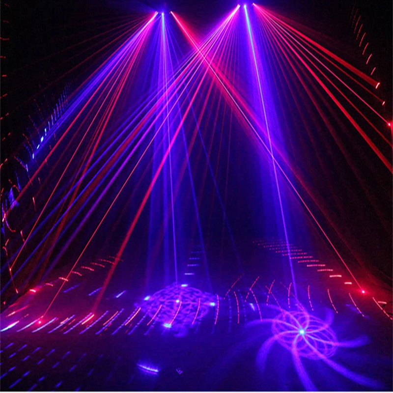 Новые 6 глаз RGB лазерное изображение линии луч сканирует DMX DJ танцевальный бар кофе Рождество дома вечерние дискотечный эффект светильник ing светильник системы шоу