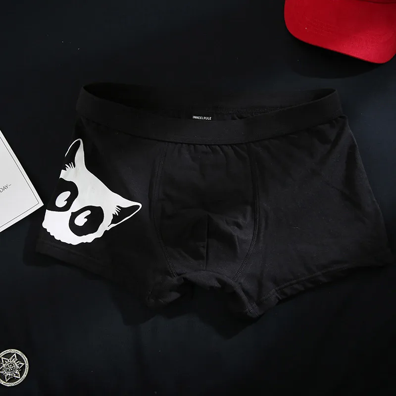 4 шт./партия мужского нижнего белья хлопковые трусы с рисунками из мультфильмов