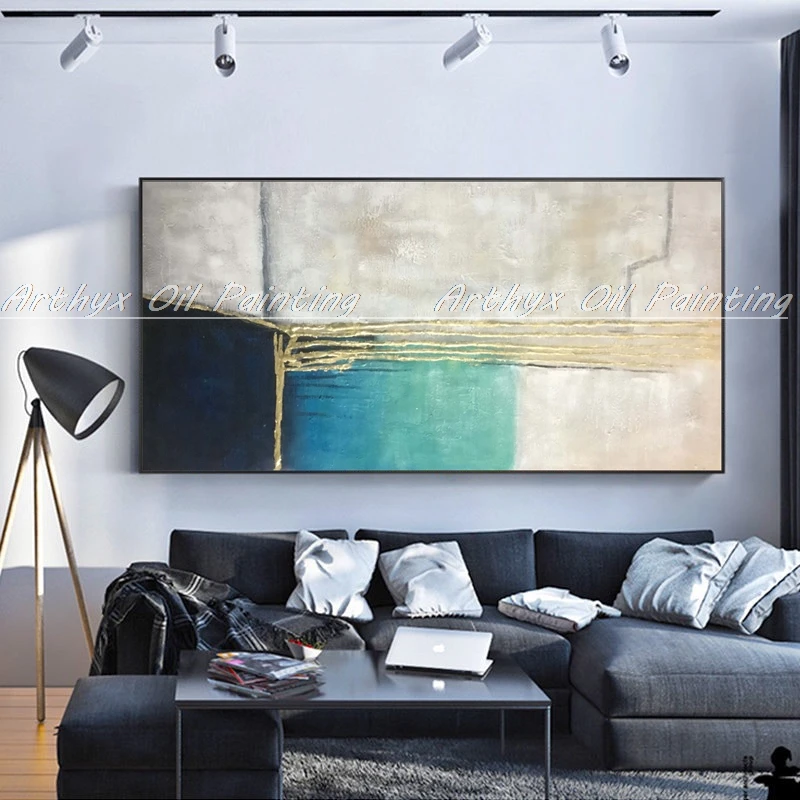 

Arthyx 3D абстрактная Красочная картина маслом на холсте Современная текстурированная палитра ножей золотые и серебряные цветы картины на сте...