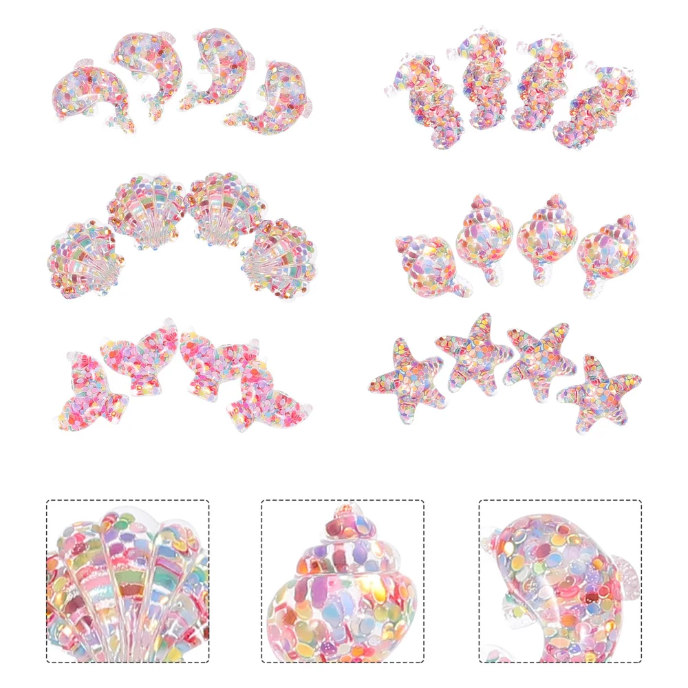 

24Pcs Starfishes Shape DIY Phone Case Ornaments Resin Phone Shell Accessories