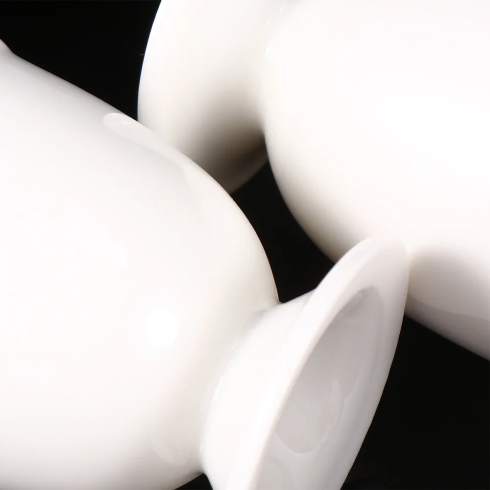 

3pcs Porcelain Egg Cups White Egg Holder Boiled Egg Stand Tabletop Kitchen Tool for Breakfast Brunch