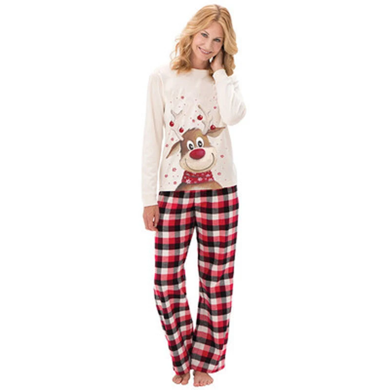 De Navidad conjunto de pijamas a juego de Navidad Madre Padre hija hijo ropa de beb&eacute; familia 2 piezas traje de dormir-2