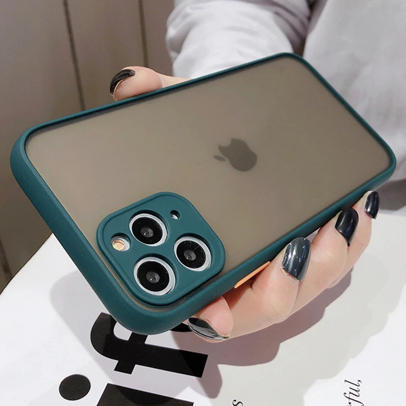 

Camera Lens Protection Bumper Phone Case on For iPhone 11 Pro Max XR XS MAX SE 12 X 8 6 6S 7 Plus Soft Silicone Back Cover Gift