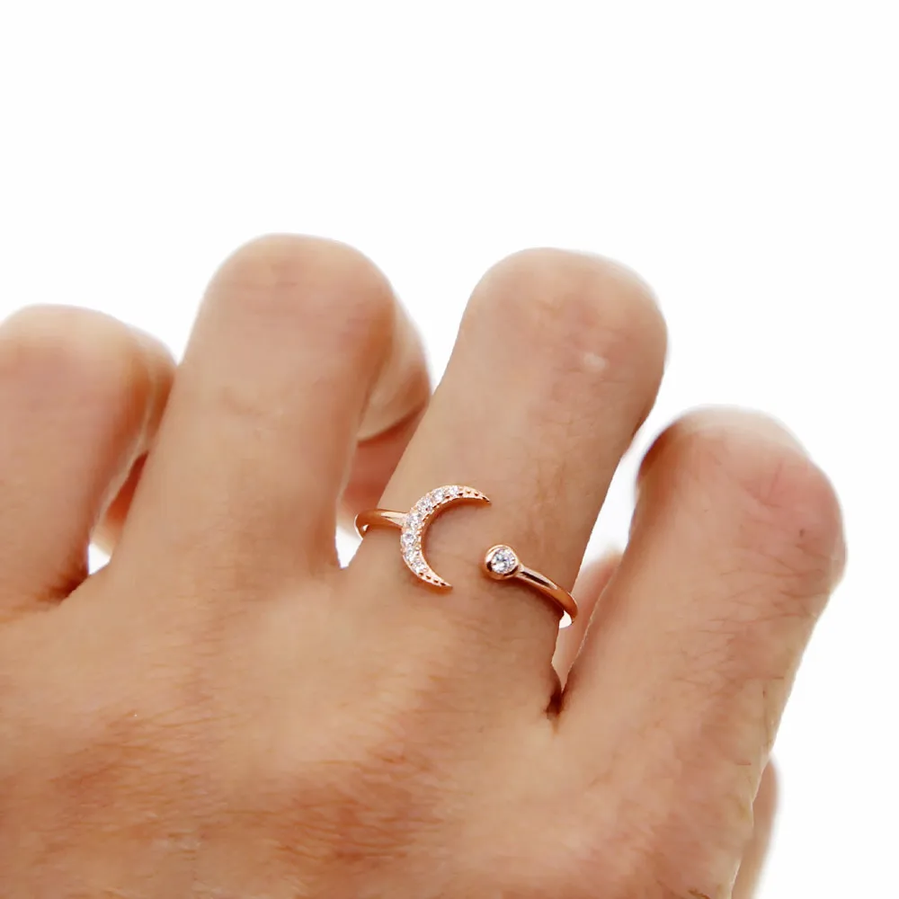 Луна Звезды Открытое кольцо Элегантный Минималистский девушка Для женщин