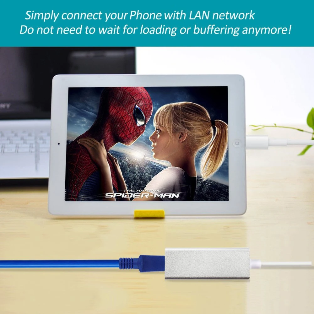 Адаптер Lightning для RJ45 Ethernet LAN проводной сетевой кабель Networrk 100 Мбит/с за рубежом