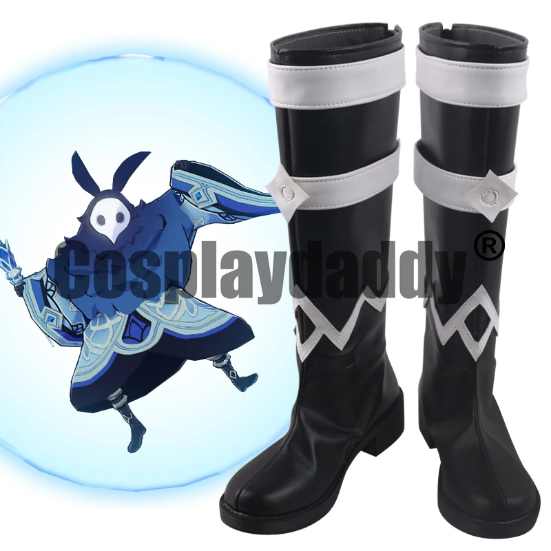 Genshin Impact Abyss Order Cryo Hydro Abyss Mages Bing Shui Shenyuan Fashi Cosplay Shoes Boots S008