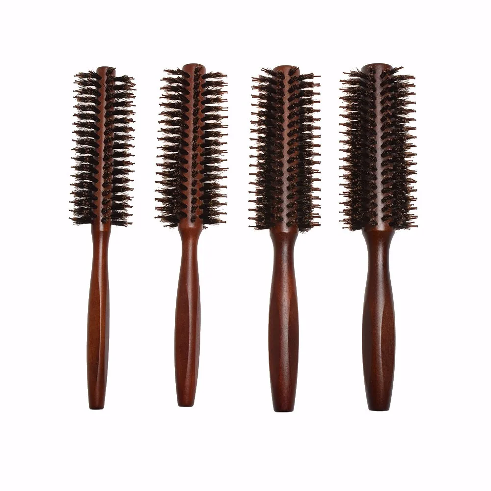 4 типа прямой гребень для волос из Твила раскатка с натуральной щетиной круглая