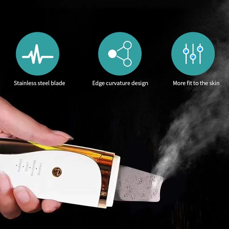 Перезаряжаемый ультразвуковой скраб для кожи лица очиститель пилинг Вибрация