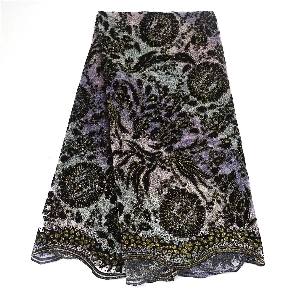 Темный блестящий дизайн размер 5 ярдов для женских платьев в ночное время шоу