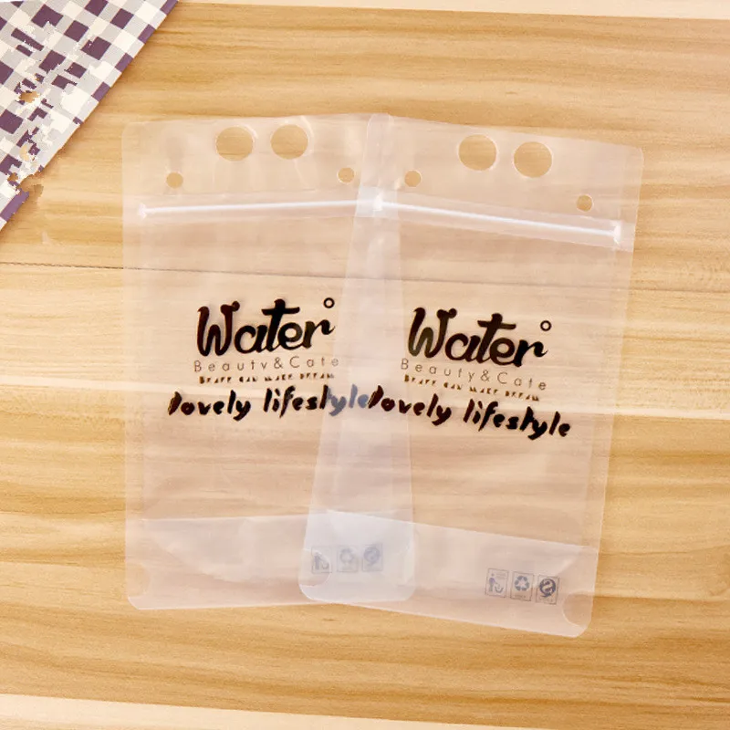 100 шт воды шаблон ziplock стоьте вверх пластиковые пакеты сок напиток пиво молоко чай