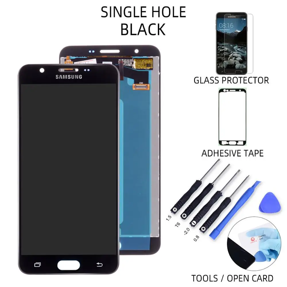Single Hole Black 5,5 '' дисплей для SAMSUNG Galaxy J7 Prime lcd сенсорный экран G610 G610F G610M для SAMSUNG J7 Prime lcd - Цвет: Single Hole Black
