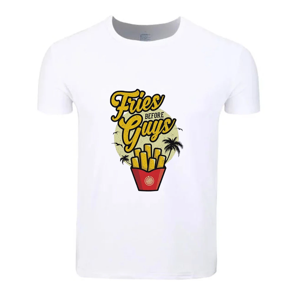 

Fries Before Guys Fashion Cotton Big Size Students Summer T-Shirt Short Sleeve Men Women Boys Girls T Shirt Tees Kids Tshirt