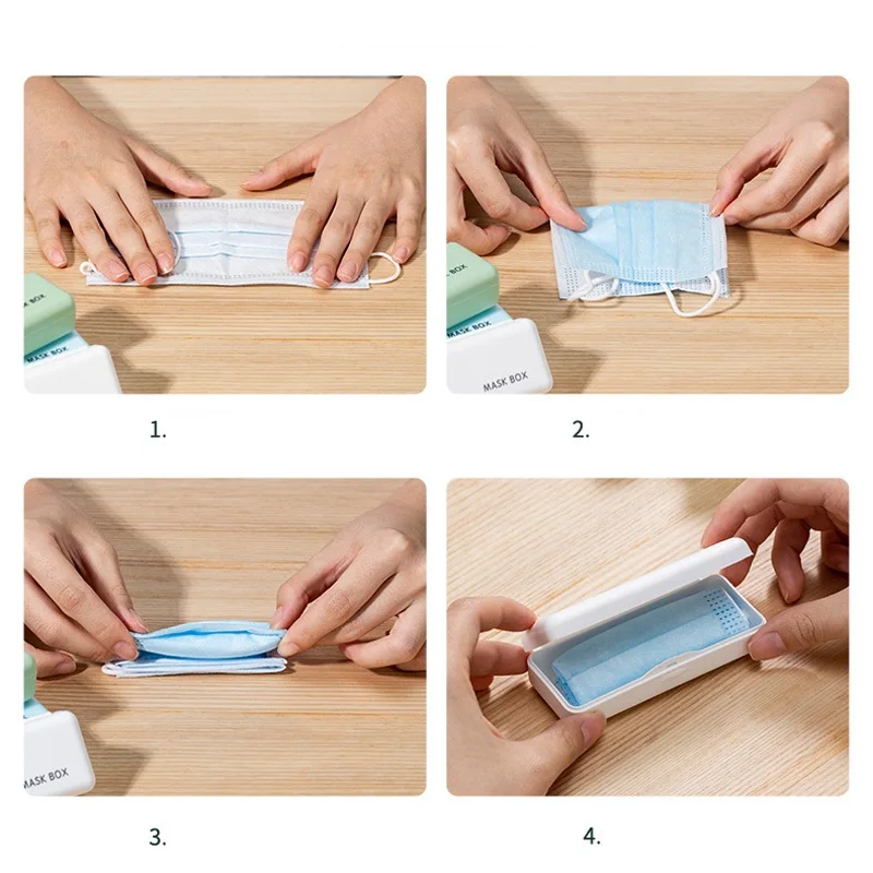 للبيع 400 قطعة المحمولة البلاستيك الغبار وجه قناع تخزين مربع حامل للماء الفم غطاء الحاويات حالة الجيب البسيطة قناع حالة مربع