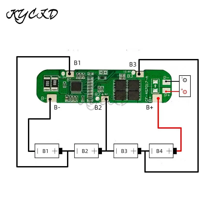 BMS 4S 16 8 V 12A Защитная плата литий-ионной литиевой батареи 18650 PCB для внешнего