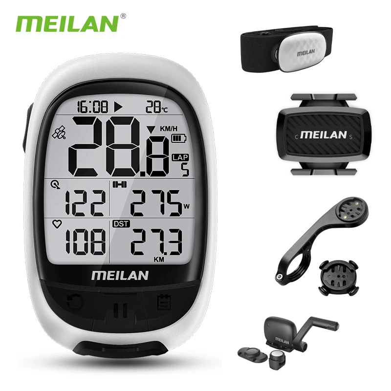 

Meilan M2 Wireless Bicycle Speedometer Bluetooth ANT+ GPS Bike Computer Bicycle Odometer Speed Cadence Sensor Heart Rate Monitor