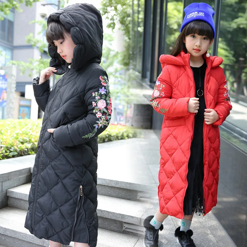 Детская удлиненная куртка на девочку Толстая хлопковая верхняя одежда для